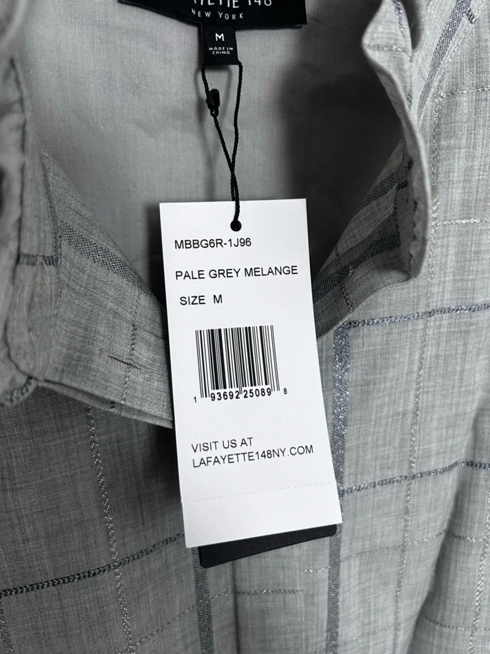 LAFAYETTE 148 New York Wool Blend Windowpane Blouse Size M NWT - Picture 5 of 9